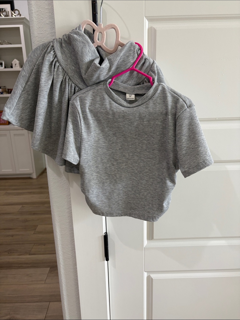 SHEIN Girls' Sz8 Gray Short Sleeve Tee/Skirt Set